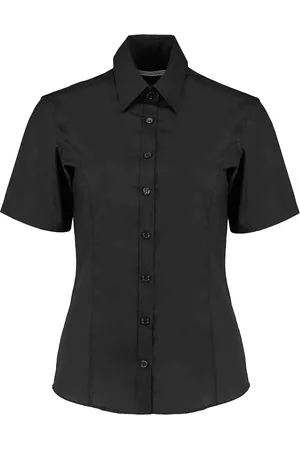 Kustom Dames getailleerde business shirt met korte mouwen