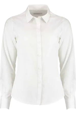 Kustom Dames poplin getailleerde overhemd met lange mouwen