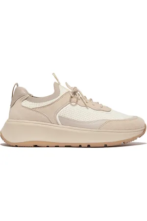 FitFlop F-mode suede/knit flatform slip-on laced sneakers