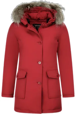 Matogla Nepbontjassen winterjas wooly lang nepbontkraag parka steekzakken 5692a