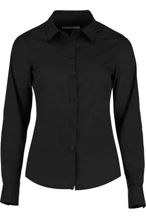Kustom Dames poplin getailleerde overhemd met lange mouwen