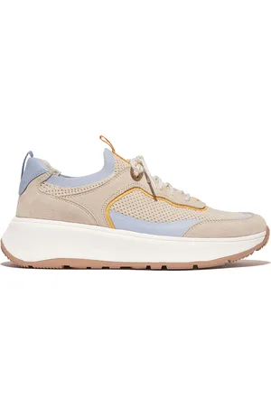 FitFlop F-mode suede/knit flatform slip-on laced sneakers