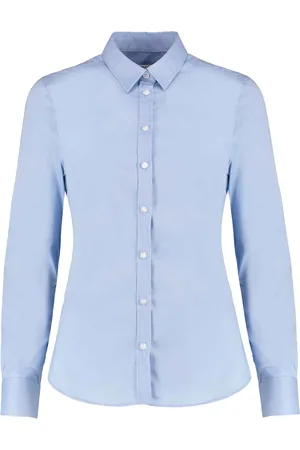 Kustom Dames oxford stretch getailleerde overhemd met lange mouwen