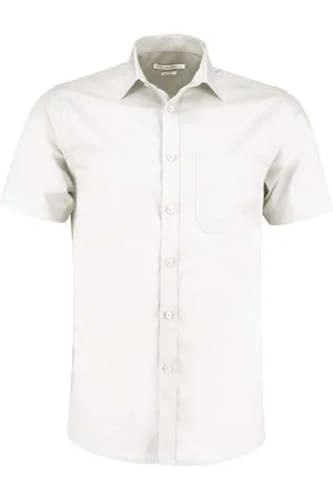 Kustom Dames poplin klassiek overhemd met korte mouwen