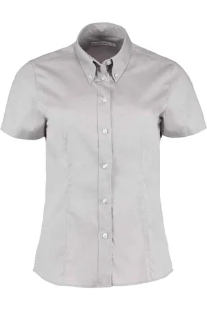 Kustom Dames zakelijk oxford getailleerde overhemd met korte mouwen