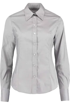 Kustom Dames zakelijk oxford getailleerde overhemd met lange mouwen