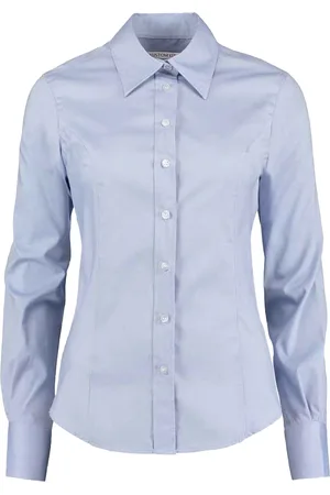 Kustom Dames zakelijk oxford getailleerde overhemd met lange mouwen