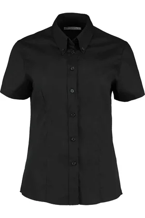Kustom Dames zakelijk oxford getailleerde overhemd met korte mouwen