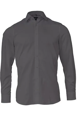 Marvelis Heren chambray slim overhemd met lange mouwen