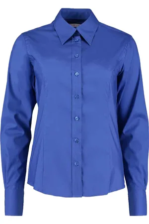 Kustom Dames zakelijk oxford getailleerde overhemd met lange mouwen