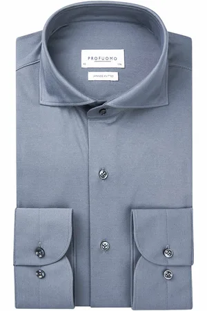 Profuomo Japanese knitted overhemd met lange mouwen