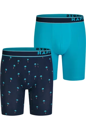 HAPPY SHORTS Heren boxershorts met lange pijpen boxer briefs palm print 2-pack