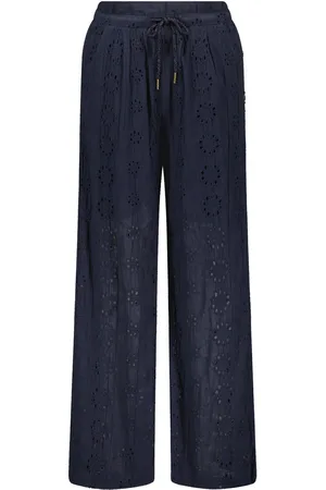 Like Flo Zomer broek meisjes navy broderie anglaise fenna