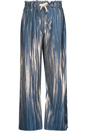 Like Flo Zomer broek meisjes navy metallic, plisse fenna