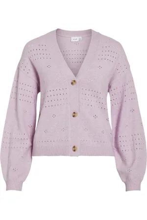 VILA Viril v-neck ls knit cardigan no lila