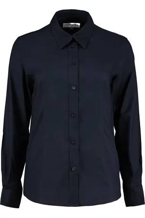 Kustom Dames oxford getailleerde overhemd met lange mouwen