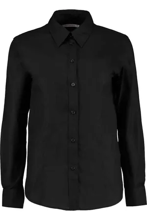 Kustom Dames oxford getailleerde overhemd met lange mouwen