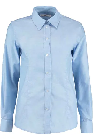 Kustom Dames oxford getailleerde overhemd met lange mouwen