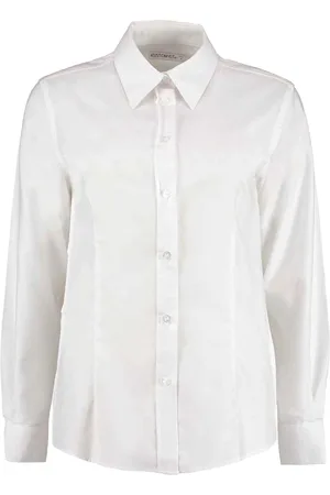 Kustom Dames oxford getailleerde overhemd met lange mouwen