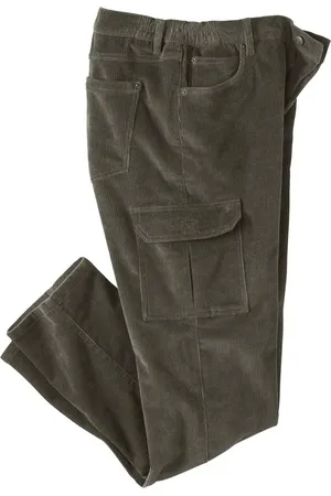Atlas For Men Heren corduroy cargo broek met elastische taille