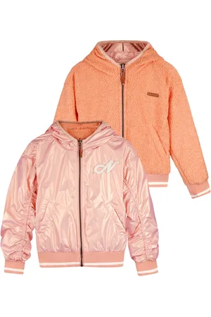 NoNo Zomer reversibel zomerjas meisjes koraal capuchon beau