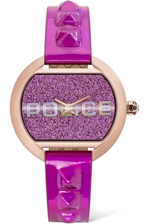 Police Politie multicolor leren horloge met wijzerplaat 36mm