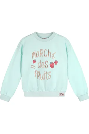 NoNo Zomer sweater meisjes mint borduursel ko
