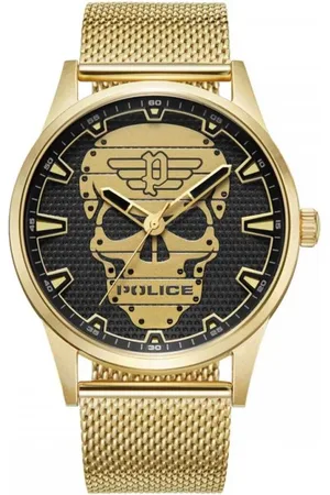 Police Rvs horloge met zwarte wijzerplaat en 5atm waterdichtheid