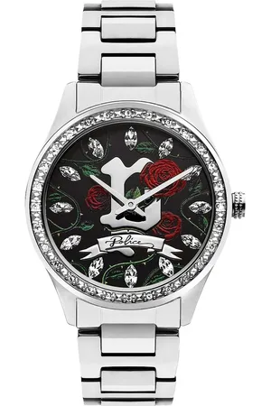 Police Rvs horloge met zwart wijzerplaat 36mm