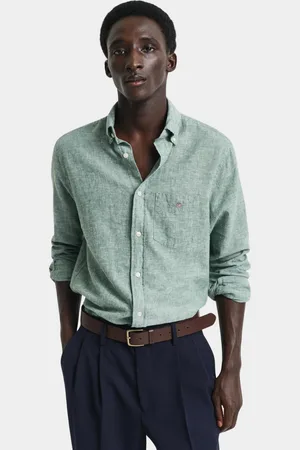 GANT Casual hemd lange mouw reg cotton linen shirt 3250082/318