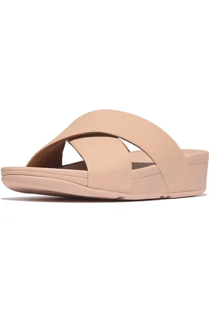 FitFlop Lulu cross slide sandals leather