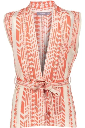 Geisha Zomer gilet meisjes fancy woven / off wit