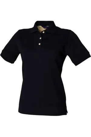 Henbury Dames klassiek piqué katoenen poloshirt