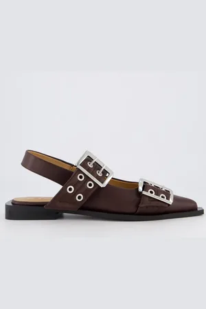 Ganni Dames chunky buckle ballerina