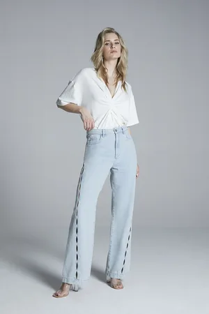 Homage to Denim H-cs25m29 straight jeans with twisted side detail