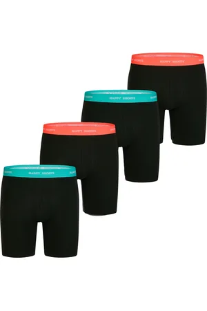 HAPPY SHORTS Heren boxershorts met lange pijpen boxer briefs 4-pack neon effen
