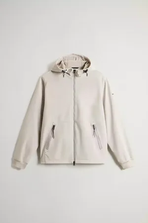 Woolrich Soft shell full zip hoodie dove