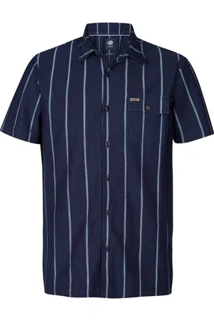 Petrol Industries Heren overhemd m-1050-sis428 5079 dark indigo