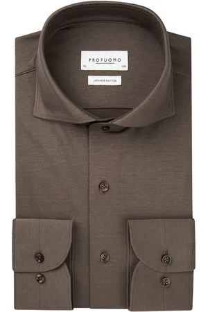 Profuomo Japanese knitted overhemd met lange mouwen