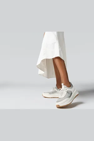 FitFlop F-mode suede/knit flatform slip-on laced sneakers