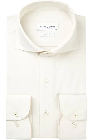 Profuomo Japanese knitted overhemd met lange mouwen