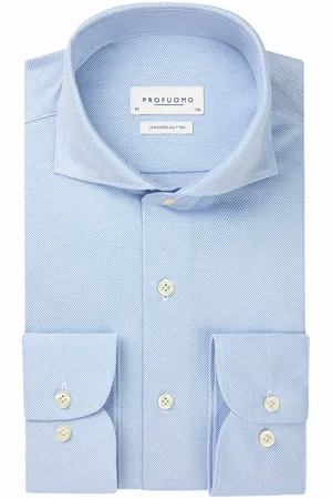 Profuomo Japanese knitted overhemd met lange mouwen