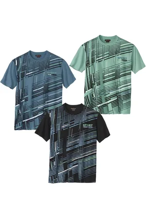 Atlas For Men T-shirt met grafische print voor heren (pak van 3)
