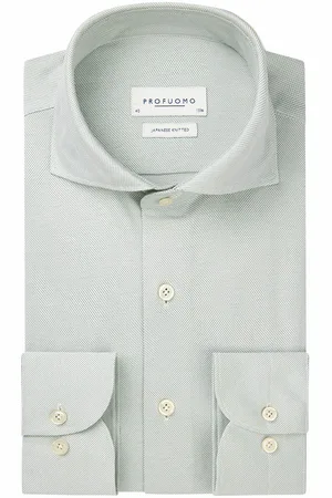 Profuomo Japanese knitted overhemd met lange mouwen