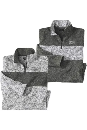 Atlas For Men Heren trui van geborsteld fleece (set van 2)