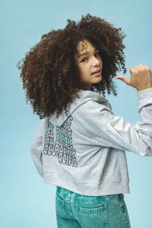 LOOXS Revolution Sweatvest grey melee rugprint voor meisjes in de kleur