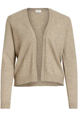 VILA Viril short ls knit carcigan-noos zand