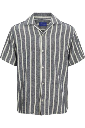 JACK & JONES Jorcoba stripe resort shirt ss sn 12271060 ocean cavern