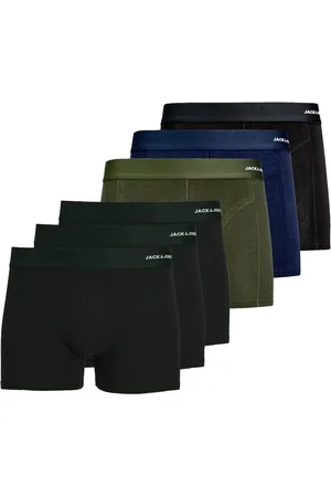 JACK & JONES Heren boxershorts trunks effen jacbasic bamboe 6-pack groen/blauw/zwart