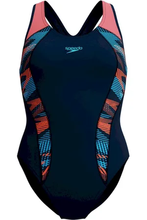Speedo Eco+ plastisol laneback nav/ora badpak sport dames